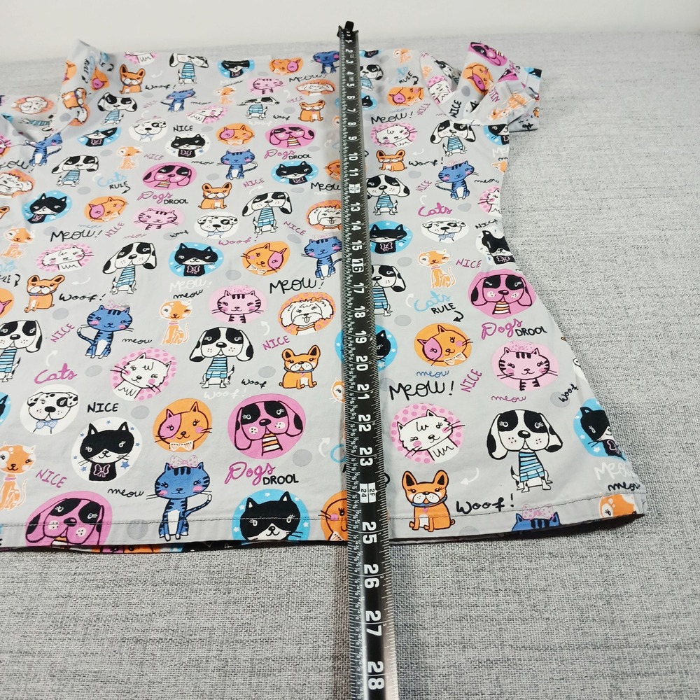 Cherokee Whimsical Tooniforms M‎ Vet Tech Scrub Tops Bundle Kawaii Nurse Core - Picture 6 of 16